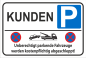 Preview: Parkplatzschild für Kunden mit blauem P Symbol und Parkverbotszeichen